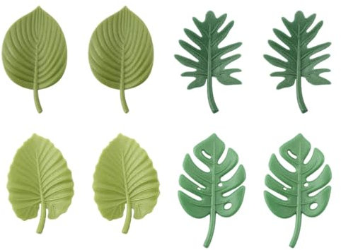 Tabanzhe 8 PCS Cute Leaves Fridge Magnets,Green Decorative Refrigerator Magnets,3D Tropical Plants Leaves Magnetic Stickers for Home Kitchen Office Room Decor
