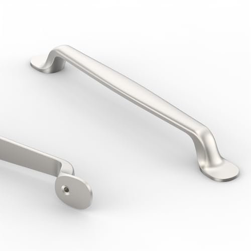 9BUILD 10 Stück Möbelgriffe Gebürsteter Nickel Schrankgriffe Küchengriffe 160MM Lochabstand Schubladen Griffe Zinklegierung Schubladengriffe Griffe für Küchenschränke EU0053