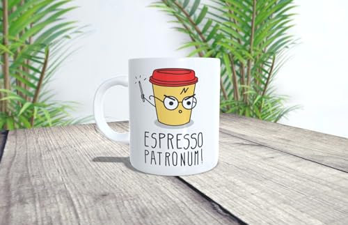 Taza personalizada Espresso Patronum. Siente la magia en cada sorbo.