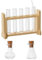 Hobbspring Reagenzglasgestell aus Holz und Glas Mini Haus Glas-Reagenzglas-Set Miniatur Glasröhrchen Winziges Wissenschaftssets für Micro Landscape Experiment Ornament Deko