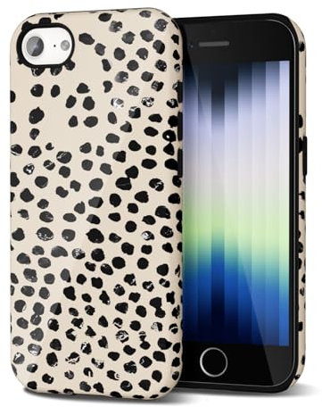 Svanove Cheetah Print Handyhülle für iPhone SE 2022/7/ 8 Hülle Leopard Trendy Muster, Beige Punkte