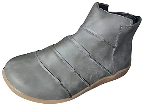 Stivaletti da donna neri per il tempo libero, classici Chelsea Boots, stivali invernali originali da donna, da cowboy, da equitazione, da giardino, da donna, grigio., 38 EU