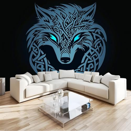 Papier Peint Panoramique Modèle De Loup De Style Scandinave Poster Geant Mural 250x175 cm, pour Salon Chambre Chambre D'enfants Restaurant Décoration Murale