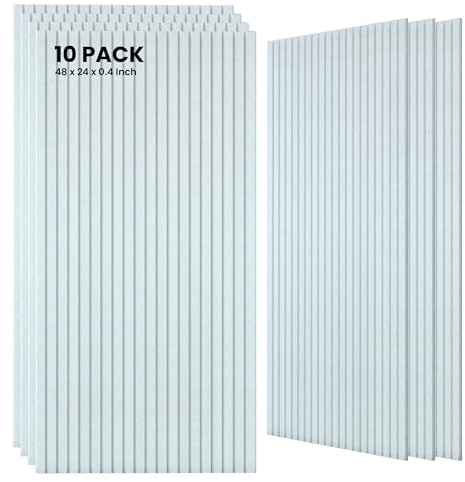 TO-TH Sound Proof Panels High-Density Sound Absorbing Panel 10 Pack, White