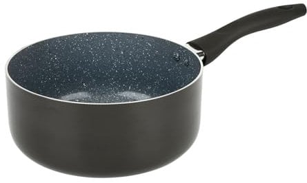 Crealys 529581 Casserole Aluminium AUTAN Ø 20 cm H 9 cm - Revêtement Antiadhésif Sain en Céramique effet pierre - Coloris Gris - Manche thermorésistant silicone - Tous feux dont induction