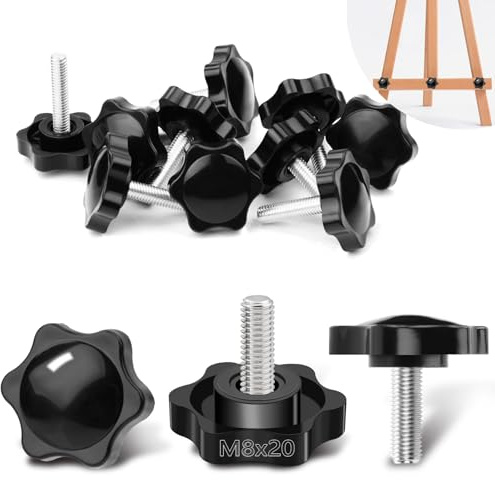 TXXATX 20 Pezzi Viti Manopola a Stella M8x20mm, Testa 32mm | Viti di Serraggio, Filettatura Maschio, per Macchine, Utensili, Attrezzature
