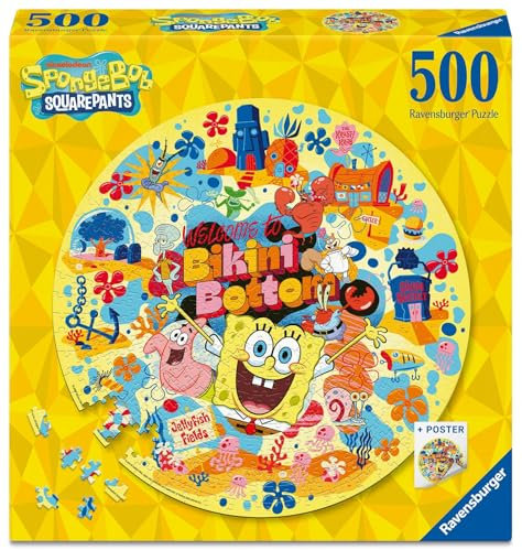 Ravensburger Puzzle 12001657 - Spongebob- 500 Teile Rundpuzzle für Erwachsene und Kinder ab 14 Jahren
