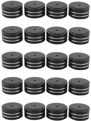 XUJIAN 20PZ 40X20Mm Alluminio HiFi AMP Altoparlante Isolamento Stand Giradischi Piedi Pad (Nero)