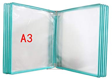 Wandmontierter Dokumentenhalter mit 10 Paneelen und 20 Taschen, PVC- und Metallkonstruktion, 45 x 32 x 8 cm, Hängemappe für A3-Dokumente (Farbe: J)