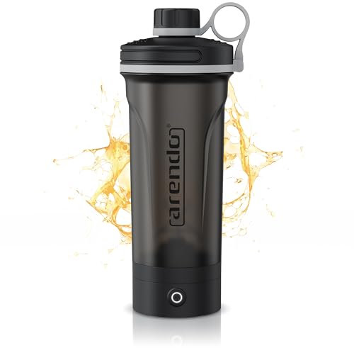 arendo Fitness Shaker à Protéines 700 ml électrique, Sans BPA, Bouteille Shaker à protéines étanches, Protein shaker USB-C 25 cycles de mélange par charge, Pour le Yoga, le Fitness et le Sport