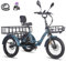 Fafrees Dreirad e Bike F20 Mate, Upgrade 2025 E-Bike 3 Rad 48V 18.2Ah Akku, E Bike Klapprad 20 * 3.0 Zoll, 65N.m Elektro Dreirad Lasten für Erwachsene (Vorderkorb + großer Korb, Blau)