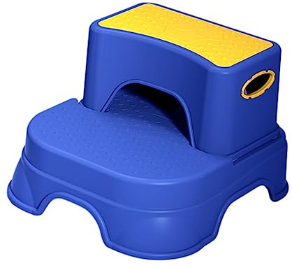 UPKOCH Rutschfester Kinder Tritthocker mit 2 Ebenen Leichter Fußhocker aus Pp und TPE für Bad und Waschbecken Blau