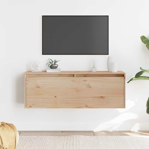Fangmaliuyun Massiver Holz Wandschrank 100x30x35 cm Kiefer, schwebendes Regal mit 60 kg Belastbarkeit, modernes Design für Wohnzimmer, Flur und Schlafzimmer