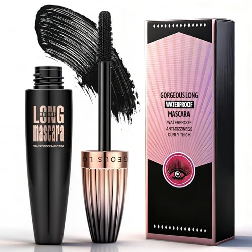 4D Wasserfeste Wimperntusche Schwarz, Langanhaltender Look Gegen Verschmieren, Dicht Und Verlängernd Ohne Verklumpen, Falsche Wimpern Effekt, Leicht Und Angenehm, Augen Make-Up, 10 ml Mascara