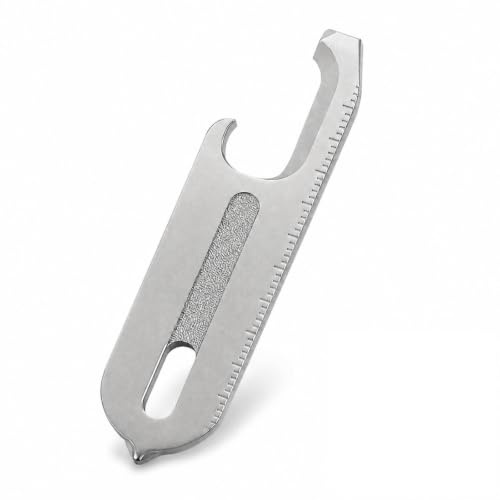 jtum Multi Tool Keychain 9 in 1, Stainless Steel Multitool with Screwdriver Bottle Opener Box Cutter, Slim Pocket Keyring for EDC Camping, Silver