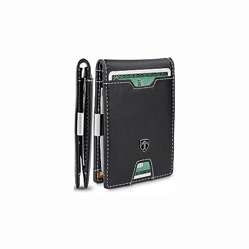 TRAVANDO Geldbörse mit Geldklammer New York - Bekannt aus GQ Men of The Year Edition 2018 - Slim Design - TÜV geprüft - 8 Kartenfächer - Carbon-Optik - RFID Schutz - Geschenk - Designed in Germany