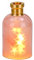 BRUBAKER Lichterflasche Magie mit 10 LED Sternen 24 cm Höhe Rosa/Messing