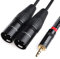 NANYI XLR Cables divisores macho de 3,5 mm, TRS estéreo macho a dos XLR Cable de micrófono de audio de interconexión macho, Cable adaptador de divisor Y (0,5 metros / 1.6 pies)