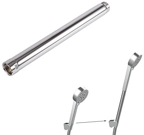 Maxforyou Straight 20cm Shower Arm Extension Universal G1/2 Handheld Shower Extra Hose Pipe for Shower Head and Hose Extension Arm, Lightweight Design