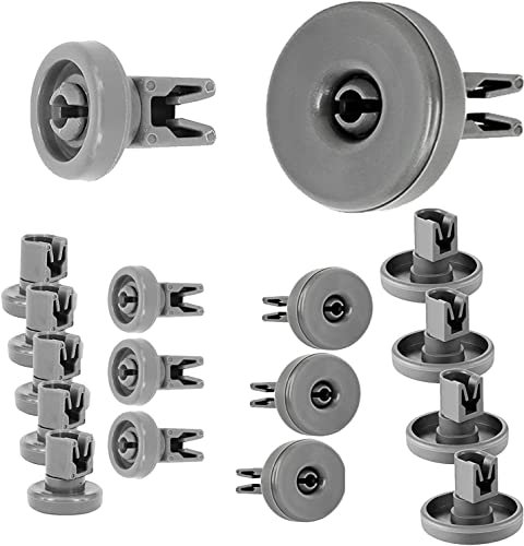 SPARES2GO 40mm Lower + 25mm Upper Basket Rack Wheels For Kenwood Dishwasher (Pack of 16-8 Large, 8 Small)
