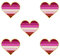 Pack 5 Lesbian Pride Coeur Forme Épinglette Broches Pins Drapeau Badge Broche Badges (Lesbian)