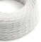 Cable eléctrico Trenzado Marlene Revestido en Tejido Efecto Furry Blanco TP01-20 Metros, 2x0.75