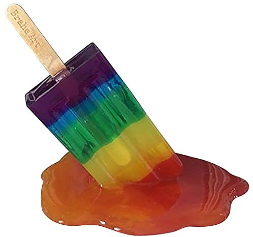 Fenteer Kreative schmelzende EIS am Stiel Skulptur schmelzende Eiscreme Ornamente Lustige EIS am Stiel für Desktop-Shop Wohnkultur Kinder Geschenk Home - Bunt