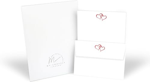 Me Loovely Double Red Love Heart Letter Writing Papers and Envelopes Set Papers A5 Size Stationary Letter Writing Supplies for Home | Christmas Gifts (10 Letters and 10 Envelopes with Gift Envelope)