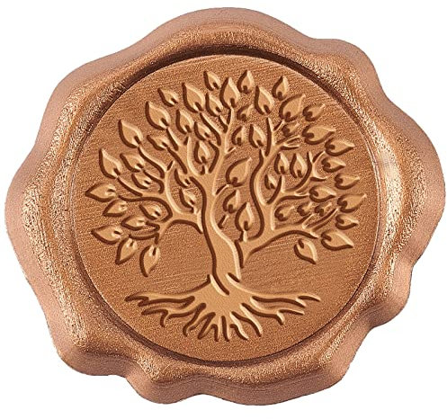 craspire 50 STÜCKE Selbstklebende Wachssiegel-Aufkleber Baum des Lebens, Selbstklebender Siegellack-Stempel Baum des Lebens Umschlag-Siegel-Aufkleber Zum Versiegeln von Umschlagkarten