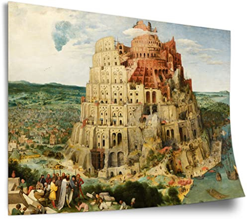 Printistico Poster Peter Bruegel der Ältere - Der Turm von Babel Kunstdruck ohne Rahmen, Wandbild - A4, A3, A2, A1, A0, XXL - Wohnzimmer, Schlafzimmer, Küche, Deko