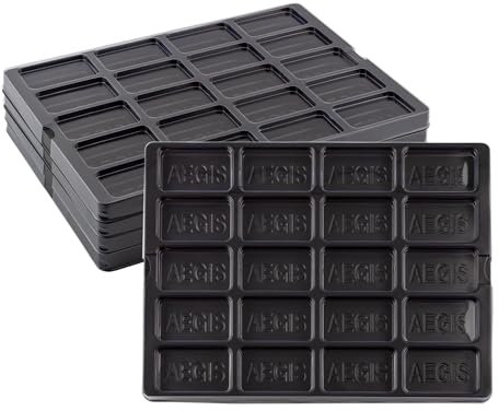 Flying Buffalo Game Piece Counter Trays (5-Pack); War Game and Board Game Storage Sorting Organizers, Aegis Collection