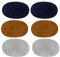 zalati Ellenbogen-Knie-Patches 6 Stück ovale Form zum Aufnähen von Applikationen – 2 blau + 2 grau + 2 kamel