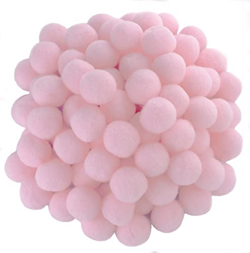 AERZETIX - C60465 - Set di 100 pompon Ø20mm - colore rosa bambino - in tessile - ghirlande personalizzazione hobby creativo merceria decorazione cucito abbigliamento ricamo