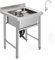 RTYHN Fregadero Comercial de Acero Inoxidable de Cocina Doméstico y Comercial Utilitario Fregadero de Lavabo Cuadrado de Una Cubeta 50x80cm,60x80cm
