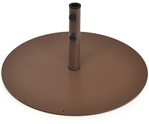 COSTWAY 27.5kg Steel Parasol Base, 75cm Heavy Duty Round Umbrella Stand Weight, Outdoor Garden Patio Cantilever Banana Sunshade Holder, Suitable For Pole Between Φ41mm to Φ54mm