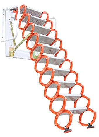 DUPLUSFUN Attic Stairs Manual Titanium Magnesium Alloy Folding Stairs Electric Remote Control Telescopic Retractable Loft Stairs Attic Ladder Retractable