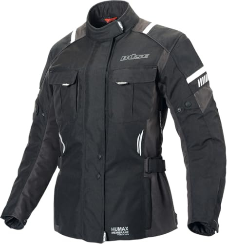 Büse Breno Pro Damen Motorrad Textiljacke, Schwarz/Anthrazit, Größe 40 | Winddicht