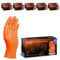 PROGRIP Einweghandschuhe Diamant Grip, Orange, Einmalhandschuhe Extra Stark, Nitrilhandschuhe Gr. XL, 2x dicker, Handschuhe Einweg, Arbeitshandschuhe für Werkstatt & Montage, 500 Stück (10x50 Stk)