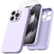 ORNARTO Compatible with iPhone 15 Pro Case 6.1 inch, with 2 Screen Protector Liquid Silicone Gel Rubber Cover [Full Body] Shockproof Protective iPhone Case for iPhone 15 Pro-Pastel Lilac