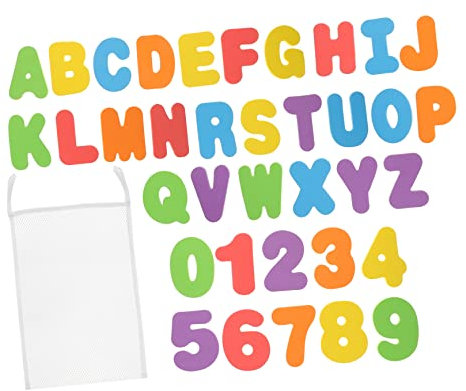 Toyvian 1 Set Zahlen Einfügen Badespielzeug Netzbeutel Schaumstoff-Buchstaben Badeschaum-Buchstaben Für Badewanne Magnetisches Spielzeug Für Kleinkinder Magnetisches Spielzeug Für