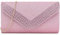 UShopUK Pochette da sera con brillantini, per matrimoni, balli di fine anno, feste, borsetta a mano, rosa, medium