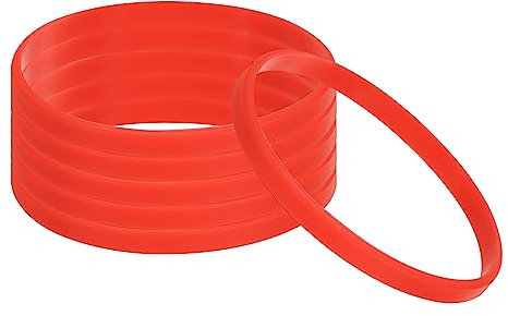 PATIKIL Silicone Bracciali, 6pz Colorati Gomma Bracciali bianco Elastici Sport Fasce per Adulti Adolescenti Sport Squadra Giochi, Rosso