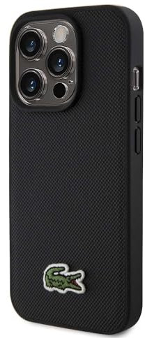 Lacoste LCHMP15LPVCK Hülle für iPhone 15 Pro 6.1 Schwarz hardcase Iconic Petit Pique