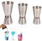 Lot de 3 doseurs à spiritueux en acier inoxydable 25/50 ml, 15/30 ml, 30/60 ml, double tasse à mesurer pour bar, fête, vin, cocktail, boissons (25/50 ml + 15/30 ml + 30/60 ml)
