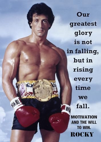 Generisch Motivational – Rocky Balboa 9 – Motivation – Boxen – Greatest Glory Zitat – A4 Poster – Druck – Bild