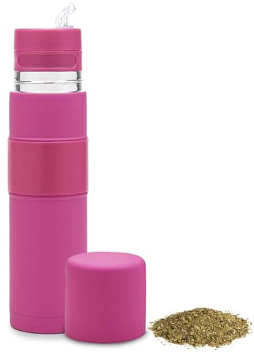 BALIBETOV - Automate de acero inoxidable - Termo, Mate y Bombilla, todo en uno - No hay necesidad de rellenar cada vez que quiera tomar (Fucsia)
