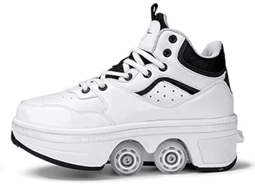 PacuM Deformation Roller Schuhe Einziehbare Skate Schuhe, die in Rollerskates Outdoor Parkour Schuhe mit Rädern verwandeln Skates Rollerskate Rad Schuhe,39