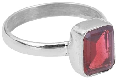 Roten Granat Ring Facettiert 925 Sterling Silber Ring Handgemachte Damen Ring Böhmische Ring