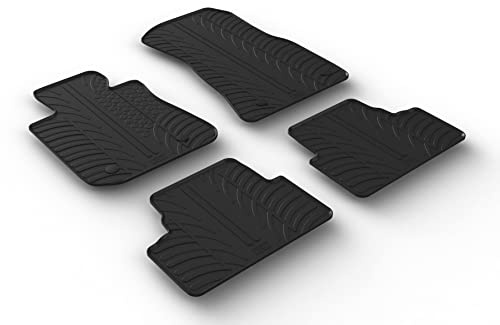AROBA GL0546 Design Gummi Fußmatten kompatibel mit BMW i4 ab BJ. 11.2021> erhöhter Rand 4 TLG Farbe Schwarz Gummimatten Automatten passgenau
