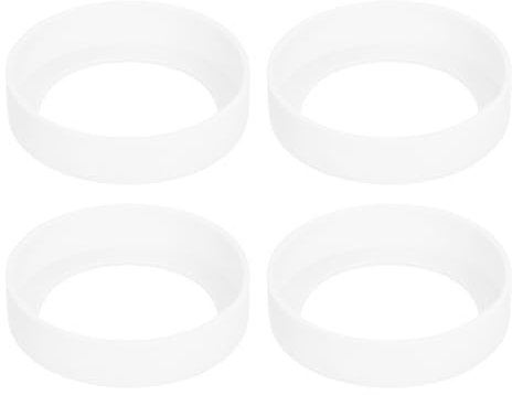 QUARKZMAN 4 Fundas de Silicona para Botellas de Agua, Protectora de Base Antideslizante para Botellas de Agua y Tazas, Transparente (75mm)